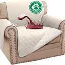 Turquoize 100% Waterproof Sofa Covers Chair Cover Slipcover Couch Protector Triple Non-Slip Sofa Slipcover for 1 Cushion Furniture Protector for Pets, Kids,Dog (Chair 23", Ivory)