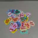 Hotop 48 Pcs Valentine's Day Iron on Heart Patches Conversation Hearts Sew on Embroidered Applique Colorful Candy Iron on Patches Repair Patch for DIY Clothes Pants Backpack Hat Gifts(Classic Color)