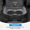 2-in-1 Jeep Rear Cup Holder with Removable Anti-Slip Pad and Dual Drink Tray, Floor Console Mounted Organizer with OEM-Style Fit, Easy to Install, Compatible with Jeep JL JLU & Gladiator JT 20182026