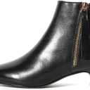 BMLDCWSE Loafers For Women Cow Leather Low Heels Ankle Boots for Women Stylish Office Dress Shoes in Black and White for Spring Autumn, (Black, Size 10)