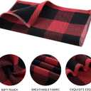 Mordimy 100% Cotton Waffle Weave Kitchen Towels, 13 x 28 Inches, Super Soft and Absorbent Buffalo Check Dish Towels for Drying Dishes, 4-Pack, Black & Red