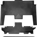 AIPOIL Floor Mats & Cargo Liner Set for 2011-2021 Dodge Grand Caravan 7 Seat All Weather Protection TPE Anti-Slip Automotive Full Set Custom Car Mats Accessories - Black