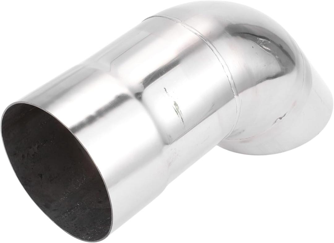 Motoforti 3.5" ID Inlet Turn Down Exhaust Tip 9" Inch 230mm Overall Length Silver Tone T304 Stainless Steel 3.5" Outlnlet OD Tailpipe Tip Surface Polishing Mandrel Bend Elbow Tube