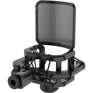 Microphone shock mount with Filter Screen for Lewitt RAY LCT-240 Pro LCT 440 Pure LCT 441 FLEX Compatible with protruding stems (d23 mm) like the AKG C series,ect (Black)