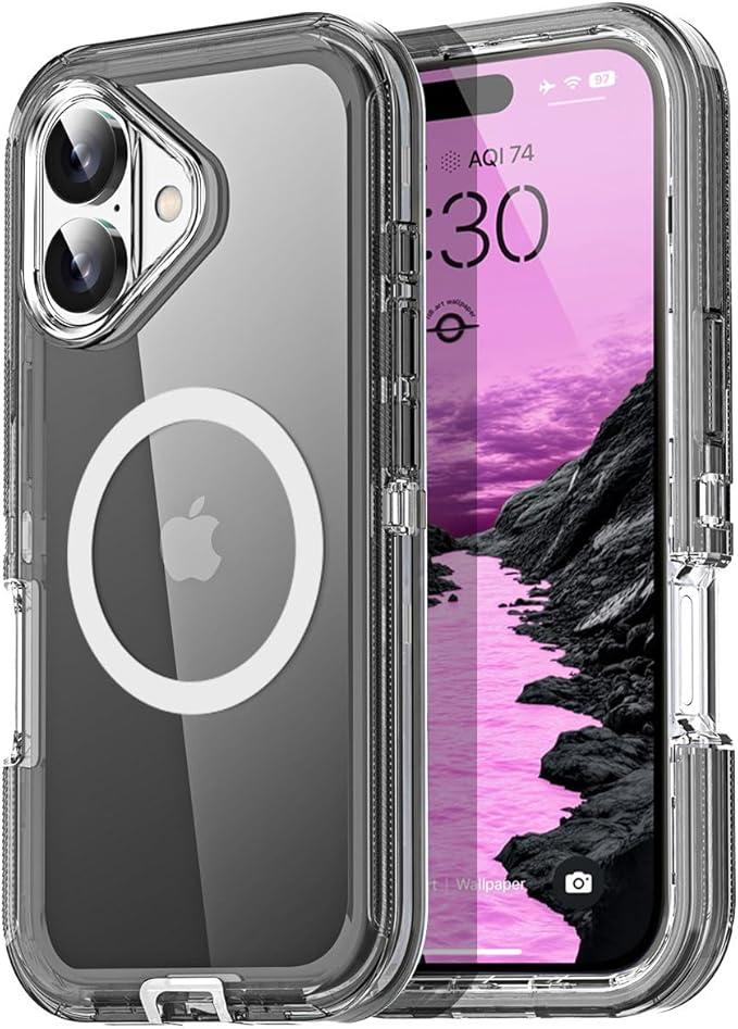 for iPhone 17 Case Clear, Anti-Drop, Transparent, Shockproof, Military Grade Drop Protection, Heavy Duty Protective Phone Case Cover for 17 6.3", Clear
