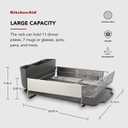 KitchenAid Large Capacity, Fully Size Self Draining Rust Resistatant Satin Coated Dish Rack with Removable Flatware Caddy 20.47-Inch, Gray