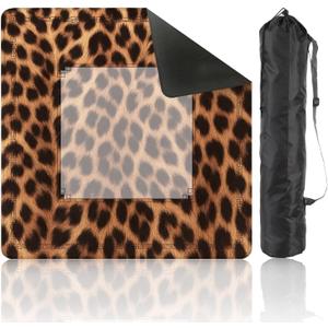 Mahjong Mat for Table Print simulates Elegant Leopard Skin its Distinct Spots Striking 31.5" x 31.5" Non-Slip Noise-Reducing Game Mat Premium Mahjong Accessories for Poker Dominoes Board Games (Multi 2-1)