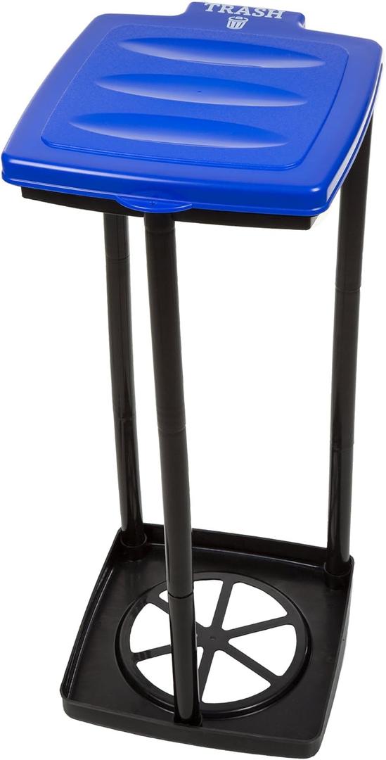 Portable Trash Bag Holder  Collapsible 13-Gallon Garbage Bin for Indoor/Outdoor Use, Camping, Recycling, and Parties  Durable Plastic Trash Can by Wakeman Outdoors (Blue)