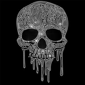 ANATTASOUL Halloween Rhinestone Iron on Transfer Skeleton Bling Diamond Hotfix Patches for Clothes, 11.6"x8.2" Large Iron On Sequin Applique for Jeans Jacket Caps Bag T-Shirts Shoes DIY Decor