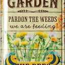 LANOLU Vintage Tin Signs - BEES Farmhouse Metal Sign, Funny Outdoor Decorative Plaque for Porch Patio, 12x8,Set of 2