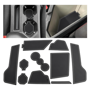 Auovo Protector Mats for Volkswagen Jetta Accessories 2026 2025 2019-2024 Custom Fit Cup Holder Inserts Door Console Liners Dust Mat Car Interior Trim(8-pc Set)(White)