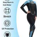 Wetsuit Women 3mm Neoprene Wet Suit for Women Cold Water Swimming with Back Zipper, Suitable for Diving, Swimming, Surfing, Snorkeling and Other Water Sports,  Medium