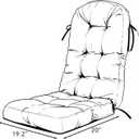 Outdoor Rocking Chair Cushion for Adirondack Chair, High Back Patio Outdoor Seat Chair Cushion 49x19in,Peacock Blue, 1piece/1pack