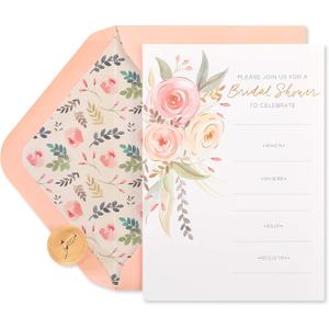 Papyrus Bridal Shower Invitations, Floral (20-Count)