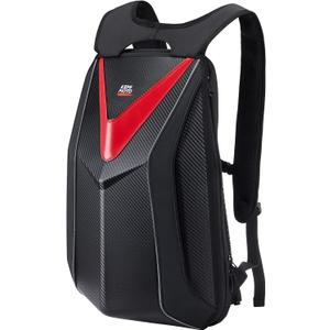 KEMIMOTO Motorcycle Backpack, Hardshell Helmet Backpack Expandable Large Capacity Riding Bag, Water Resistant Lightweight for Riding Work Gym