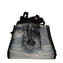 Small Tote Bag, clear, black straps, 5 pack