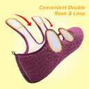 LeIsfIt Womens Slippers Adjustable Diabetic Slippers Wide Soft Arthritis Edema House Shoes Warm Fuzzy Slipper Socks with Rubber Sole (7-7.5, Darkpurple)
