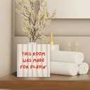 2 x This Room Was Made For Playing Decorations Wood Box Sign Desk Decor, Wooden Block Decorations for Home Office Room Wall Tabletop Shelf Decor