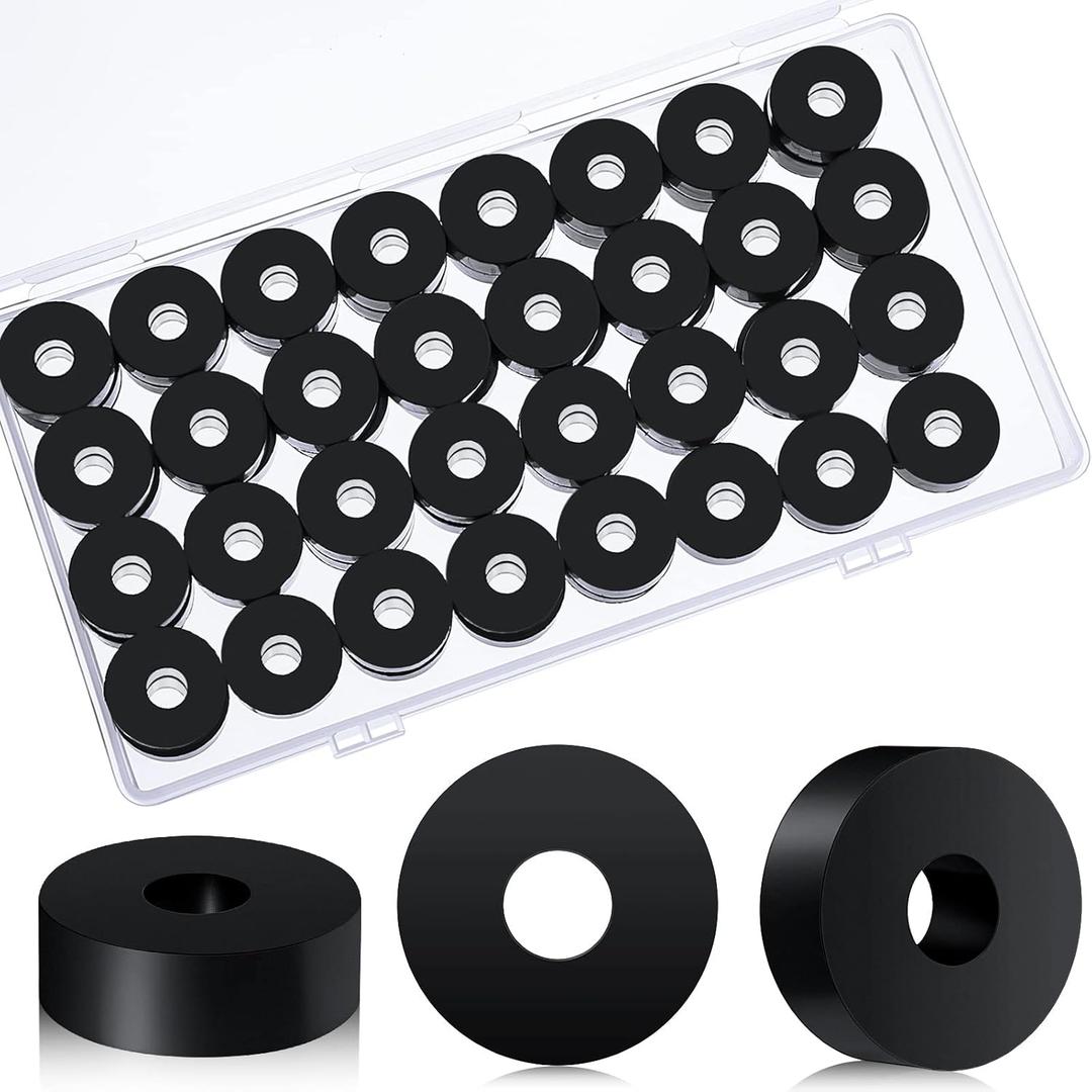 Thick Rubber Washers 3/4 Inch OD x 1/4 ID x 1/4 Inch Thickness Black Rubber Bushing Spacer Flat Washers(50 Pack)