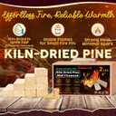Mini Firewood 4" Kiln Dried Fire Pit Wood for Solo Stove Accessories, Camp Stoves, Tabletop Pits, BBQ Grills & Pizza Ovens 2 lb Box with Fire Starters & Handling Gloves