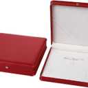 Wedding Jewelry Set Premium Leather Box Necklace Earring Ring Display Case Storage Holder (Big Red)