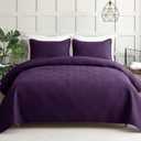 Whale Flotilla Elegant Extra Soft Quilt King Size, 3-Piece Lightweight Modern Geometric King Quilt Bedding Sets Bedspread Coverlet for All Seasons, Purple (King(96"x104"))