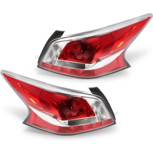 Halogen Tail Lights w/o Bulbs Compatible with Altima 4-Door Sedan 2013 2014 2015 Taillights Rear Brake Lamp Left & Right Side NI2800195 NI2801195