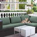 Outdoor Cushion Covers Set,8PCS Patio Furniture Couch Seat Slipcovers, Replacement for Sofa Sectional Chair(CoverOnly)