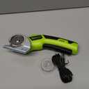 Cordless Electric Scissors: 4V Rechargeable Rotary Cardboard Cutter, 3000mAh Battery, with LED Light, 2 Blades, Box Cutter for Fabric Carpet Carton Plastic Leather Cloth (Green)