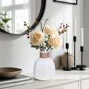 White Ceramic Vase, Small White Vase for Flowers, Modern Textured Vases Home Decor, Coffee Tables Wedding Room Living Room Shelf Decor,Office Desk 6 inch