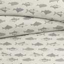 Kids Duvet Cover Set Full Size - 3 Piece Fish Microfiber Duvet Cover Set & 2 Pillow Shams with Zipper Closure & Ties - Easy-Care - Super Soft, Cute & Cozy Bedding Set for Kids, Boys, Girls and Teens
