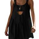 Ardrem Women Tennis Dress with Built in Shorts and Bra Summer Athletic Dresses Hot Shot Mini Dress Cut Out 2 Piece Outfits Black, Large