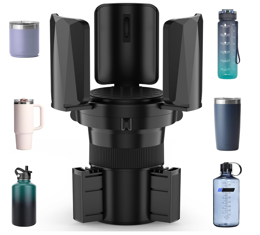 DYLEN Car Cup Holder Expander, Cup Holder Expander Adapter for Car with Expandable Arms, Fits Yeti, HydroFlask, Stanley 1464oz, Other Large Drinks and Mugs in 2.5”5.9”