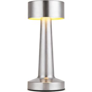 HPUFKOT Portable LED Table Lamp, 3Levels Brightness Metal Desk Lamp,3 Color Touch Control Rechargeable Lamp, Ideal Bedside Lamp for Nightstand,Bedroom, Living Room (Silver)