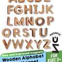 Alphabet Magnets - Magnetic Letters for Kids, Wooden Letters for Learning & Classroom Supplies, Ideal for Refrigerators, School Board, & Early Literacy Educational Toys 3+ (Uppercase)
