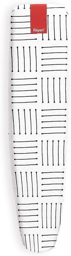 24.2 x 8.5 Sleeve Ironing Board Cover | Elastic | Universal | Foam | 100% Cotton, White with Black Stripes