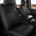 for Ford F150 Leather Seat Covers, SuperCrew XL XLT 2021-2026, F250 F350 F450 Super Duty Crew Cab 2023-2026, Custom Truck Seat Cover Full Set, Pickup Accessories, Black (Bucket Seat)