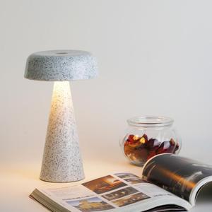 Cordless Mushroom Lamp Rechargeable, Portable Battery Operated Table Lamp Waterproof, Touch Dimmable Night Light for Bedroom/Patio/Dinning/Outdoor (Gardenia White)
