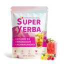 Super Yerba, Yerba Mate Instant Tea Powder - Clean Energy & Focus with L-Theanine, Gut Health Support with Prebiotics, Raspberry Lemonade Flavor - 20 Servings (1 Bag) (EXP 05/01/27)
