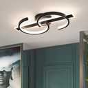 Linear Ceiling Light 4000K Black Modern Ceiling Light Fixture 30W Long Flush Mount LED Ceiling Lamp for Hallway, Kitchen, Bedroom, Dining Room(17.7Inch)