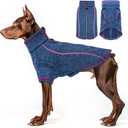 cyeollo Dog Jacket Sweater Reflective Warm Coats Zipper Up Step in Lightweight Fleece Jacket Pet Clothes Dog Jackets for  Dogs (Blue) XXXL