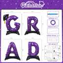 Graduation Party Decorations-Purple Standing 'Grad' Foil Balloon Phrase - Graduation Party Supplies for Indoor/Outdoor Celebrations