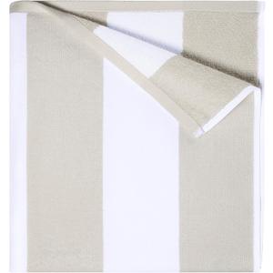 GABAO Cotton Beach Towel Oversized - 70"x 35"|Large Striped Towel - Classic Soft, Absorbent Terry Cloth for Pool, Beach, Travel & Resort (Chiffon)