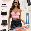 Avidlove Lace Bralettes for Women Y2k Strap Bustier Cami Top V Neck Camisole Lingerie (Pink, XXL)