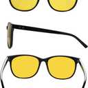 Night Vision Driving Glasses Polarized Anti-glare Clear Sun Glasses Men & Women Fashion (Black-1)