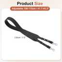 uxcell PU Leather Bag Strap, 41.7"-45.3" Adjustable Crossbody Replacement Straps 1.5" Width for Cross Body Bag, Shoulder Bag (Black, Silver Clasp)