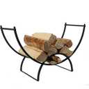 Juvale 3-Foot Curved Firewood Rack for Indoor Outdoor (Black)