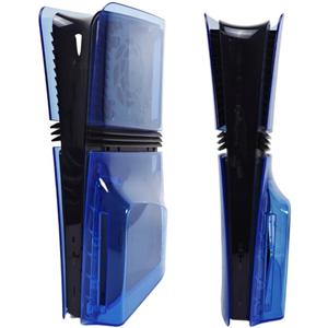 Transparent Console Case for PS5 Pro Disc Edition Hard Faceplate Transparent Protector Console Protective Shell Accessories (Translucent Blue)