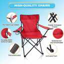 Yuntau Foldable Camping Chair with Umbrella Set Camp Chairs for Adults Folding Picnic Seat Foldable Lawn Seat for Outdoors Fishing Hiking Travel Picnic Beach Patio(Red and Blue,4 Pcs), 31.5 x 19.7 x 21.3 inches