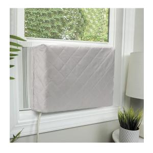 HOXHA Indoor Air Conditioner Cover for Window Units,Double Insulation Anti-Rust Adjustable Inside Window AC Cover with Free Elastic Straps
